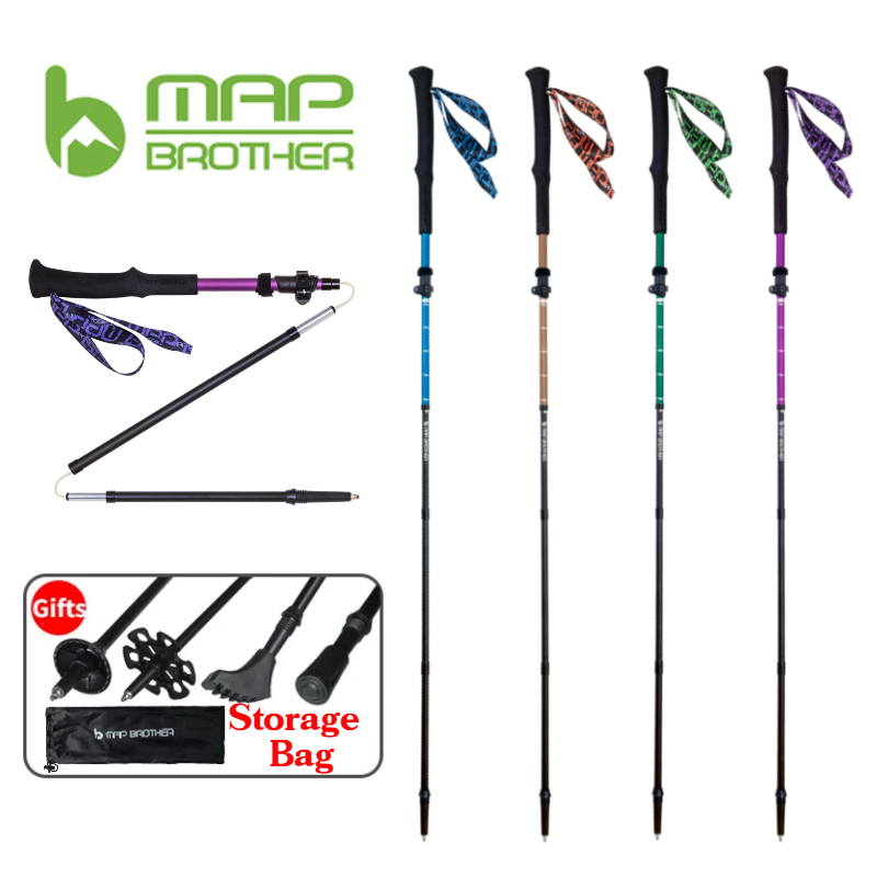 Trekking Pole Carbon - Mapa irmão m3030 leve dobrável bloqueio