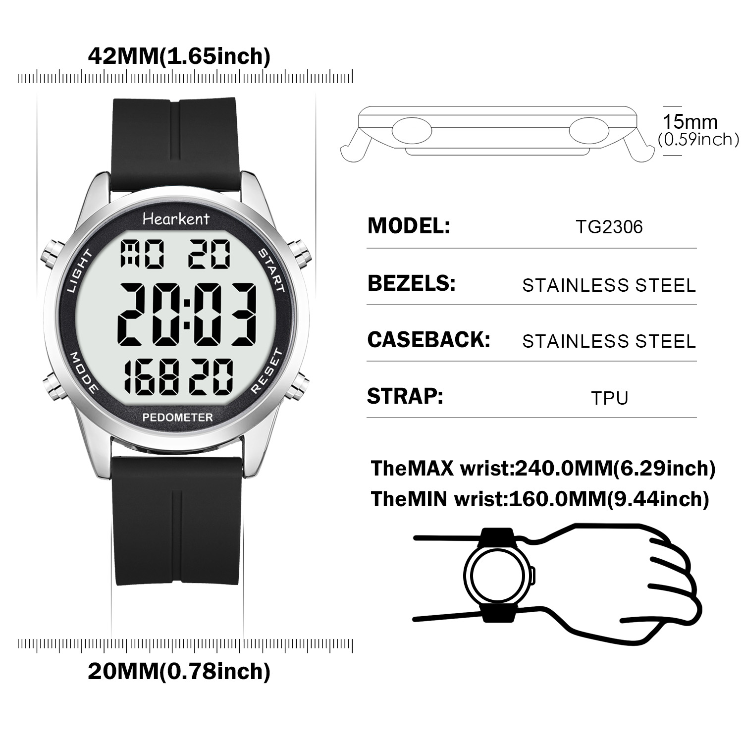 Hearkent pedômetro relógio mas - Running Watch avaliação e preço