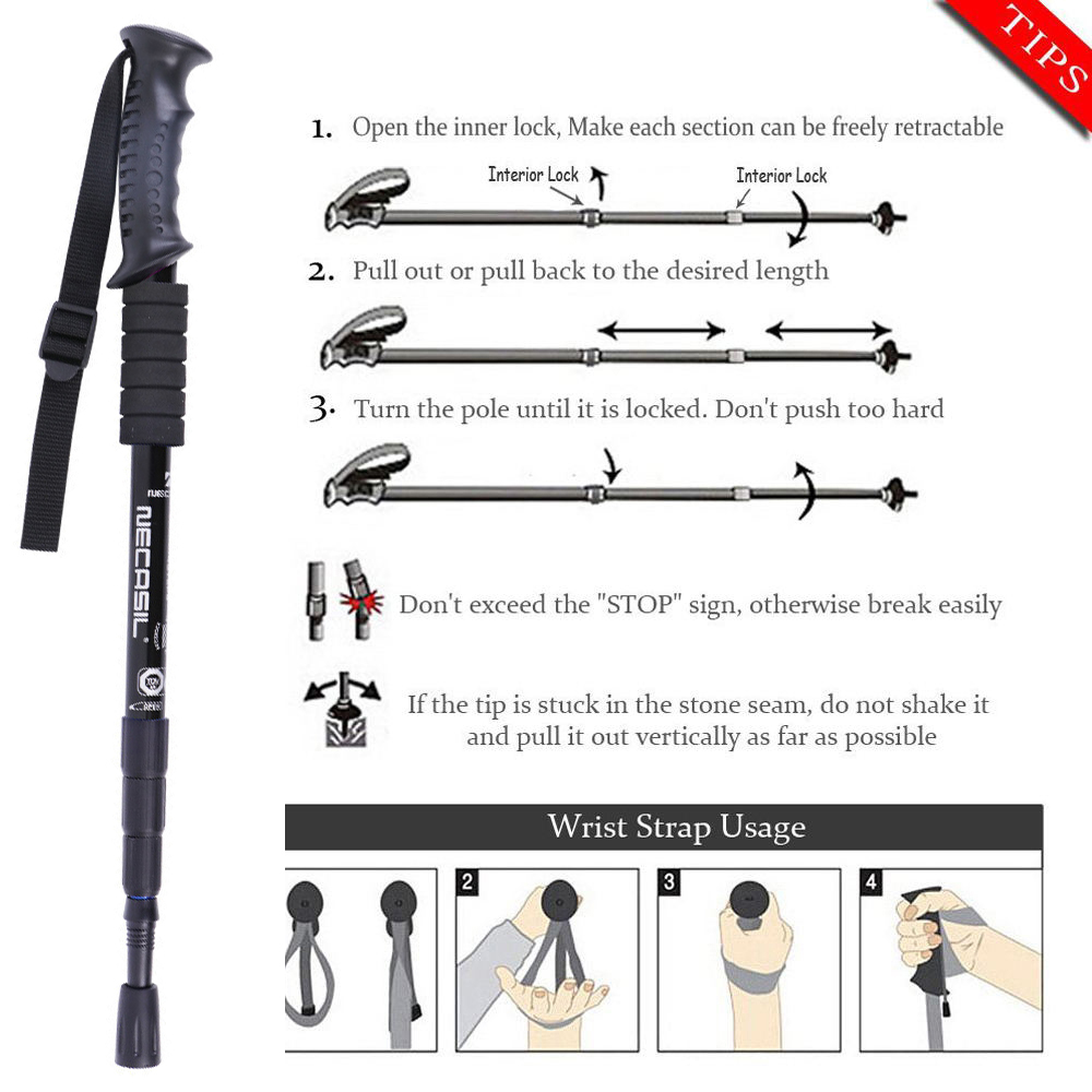 2 pares/lote Bastões de Trekki - Trekking Pole Carbon avaliação e preço